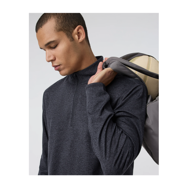 Vuori Ponto Half Zip Mock Neck Charcoal Heather