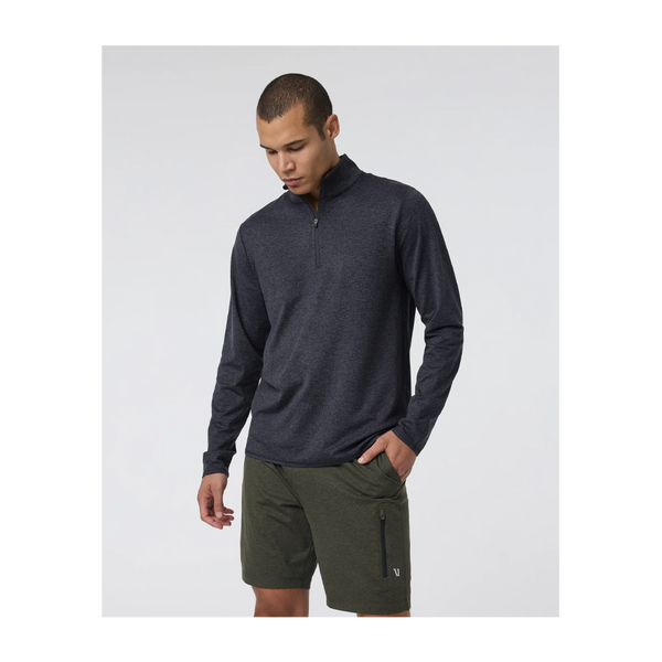 Vuori Ponto Half Zip Mock Neck Charcoal Heather