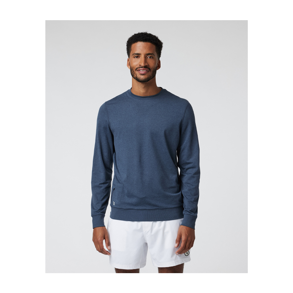 Vuori Men's Ponto Performance Crew Azure Heather Main image