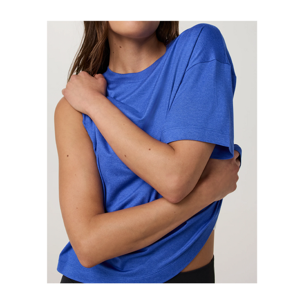 Vuori Women's Energy Tee Long Electric Blue Heather