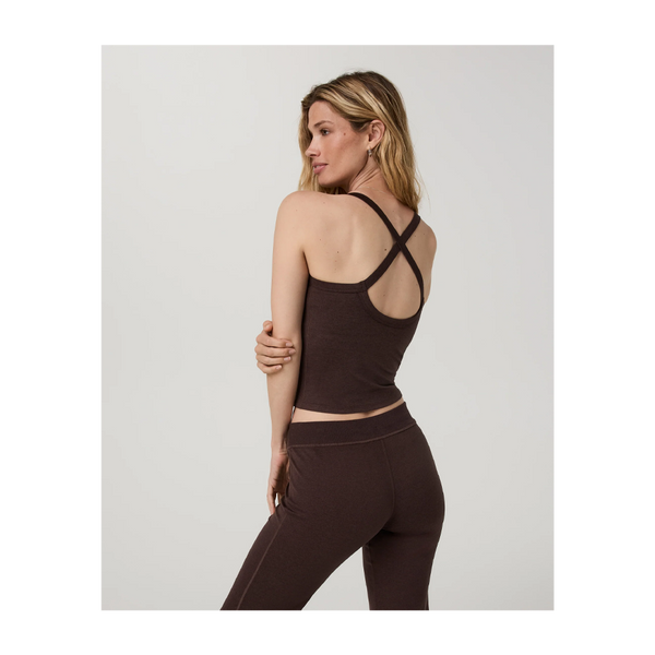 Vuori Women's Halo Cross Back Tank Java Heather