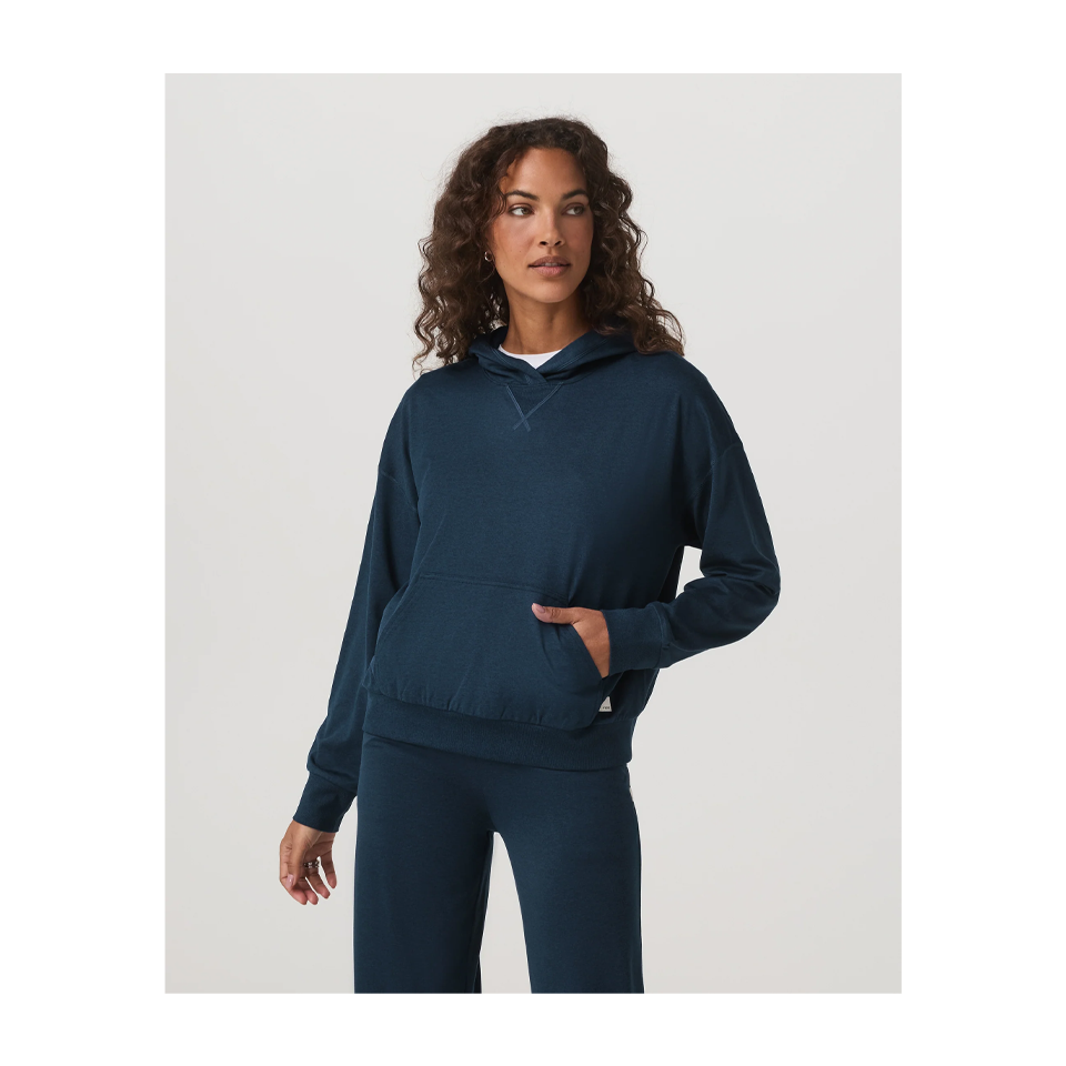 Vuori Women's Halo Modern Pullover Hoodie Blue Coast Heather