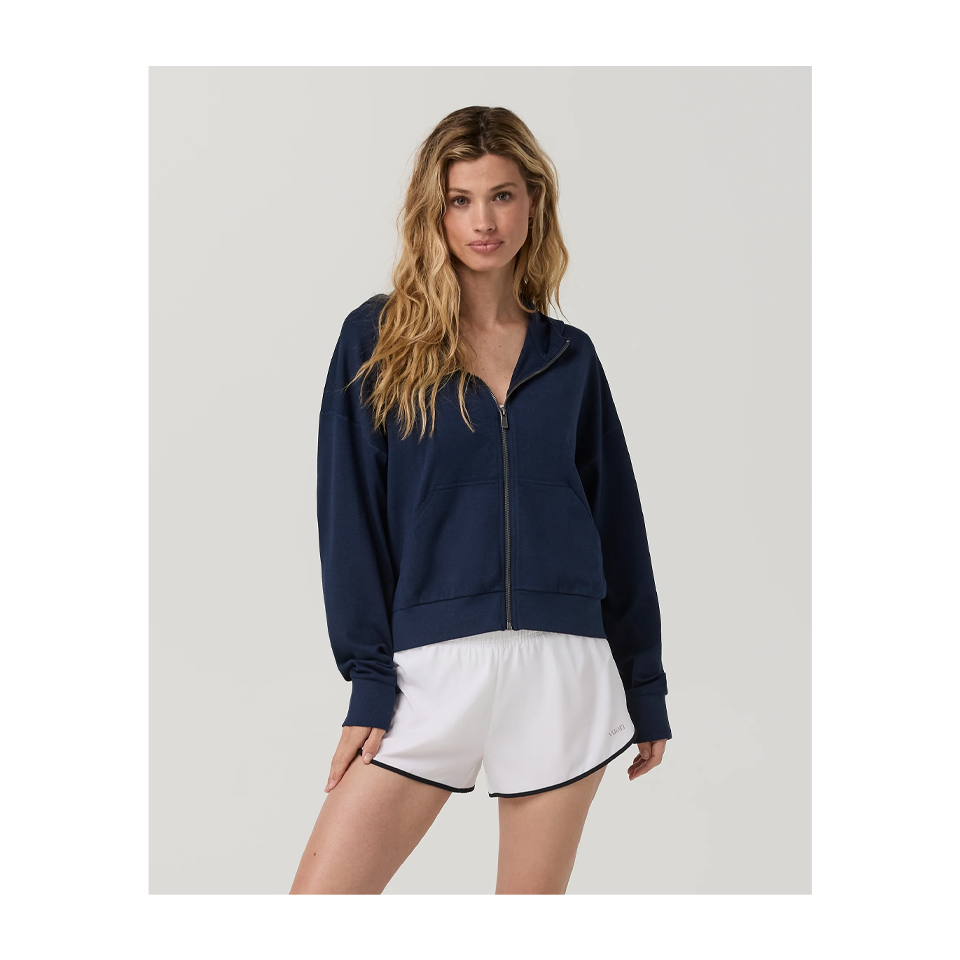 Vuori Women's Halo Modern Full Zip Hoodie Blue Coast Heather Main image