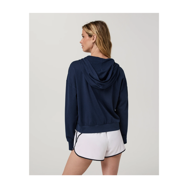 Vuori Women's Halo Modern Full Zip Hoodie Blue Coast Heather