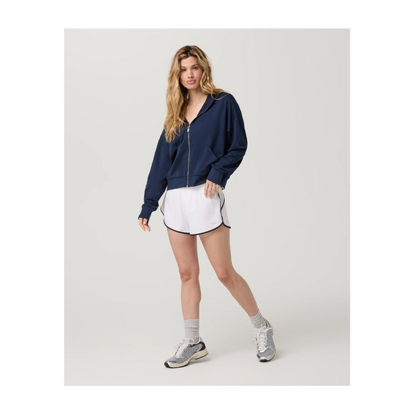 Vuori Women's Halo Modern Full Zip Hoodie Blue Coast Heather