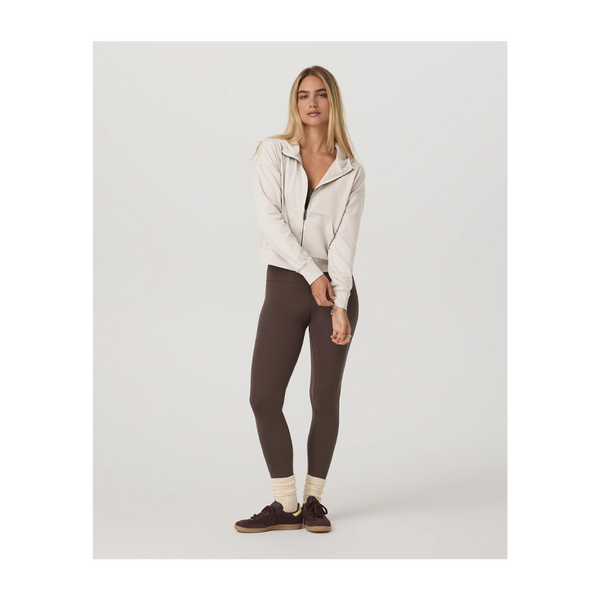Vuori Women's Halo Modern Full Zip Hoodie Ecru Heather