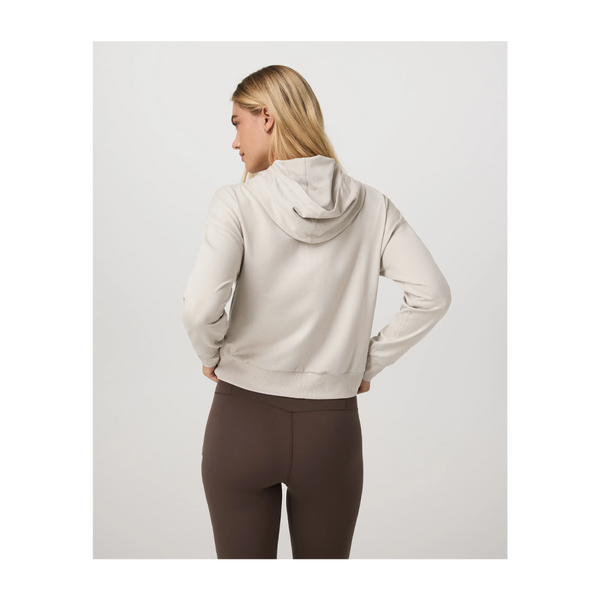 Vuori Women's Halo Modern Full Zip Hoodie Ecru Heather
