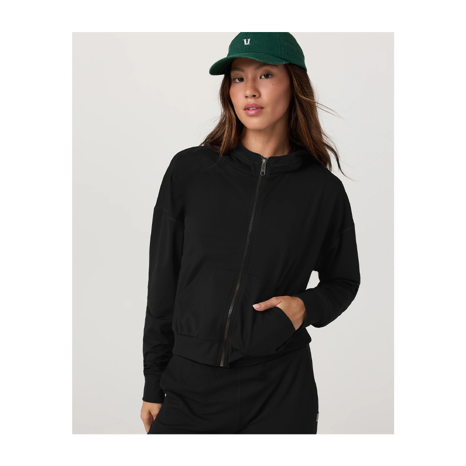 Vuori Women's Halo Modern Full Zip Hoodie True Black