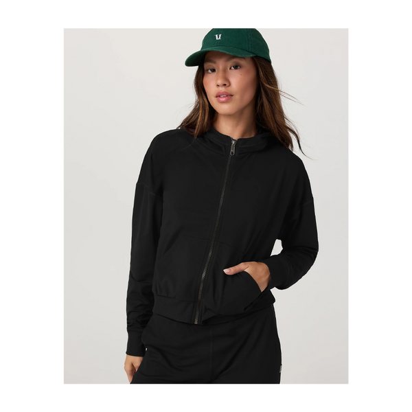 Vuori Women's Halo Modern Full Zip Hoodie True Black