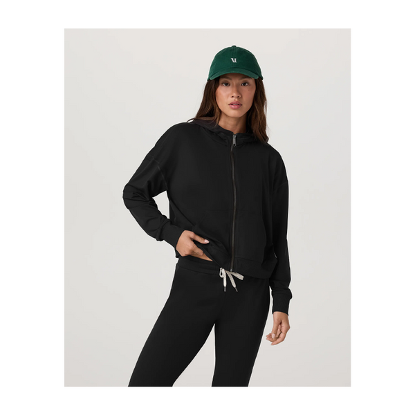 Vuori Women's Halo Modern Full Zip Hoodie True Black