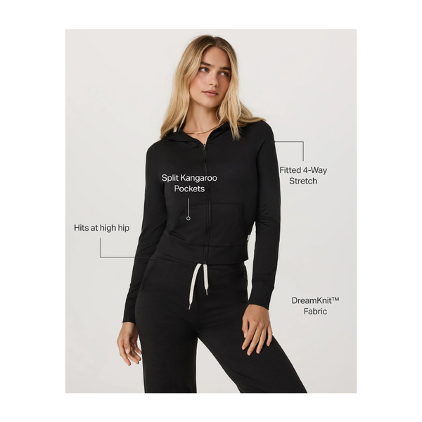 Vuori Women's Halo Mini Full Zip Hoodie Black Heather