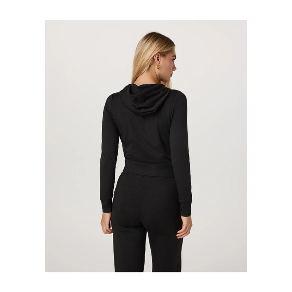Vuori Women's Halo Mini Full Zip Hoodie Black Heather