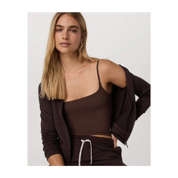 Vuori Women's Halo Mini Full Zip Hoodie Java Heather