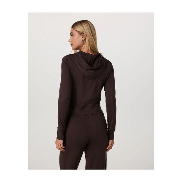 Vuori Women's Halo Mini Full Zip Hoodie Java Heather