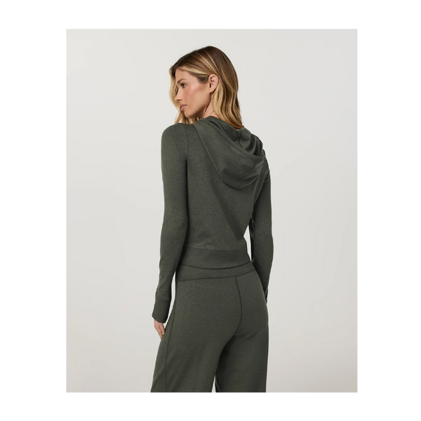 Vuori Women's Halo Mini Full Zip Hoodie Army Heather