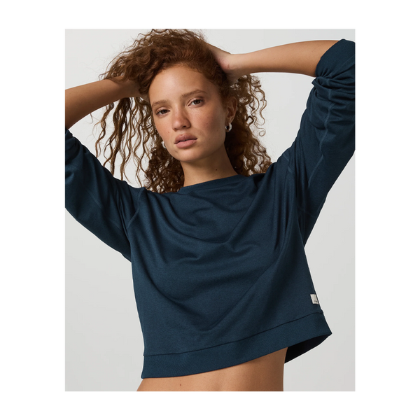 Vuori Women's Halo Modern Crew Blue Coast Heather