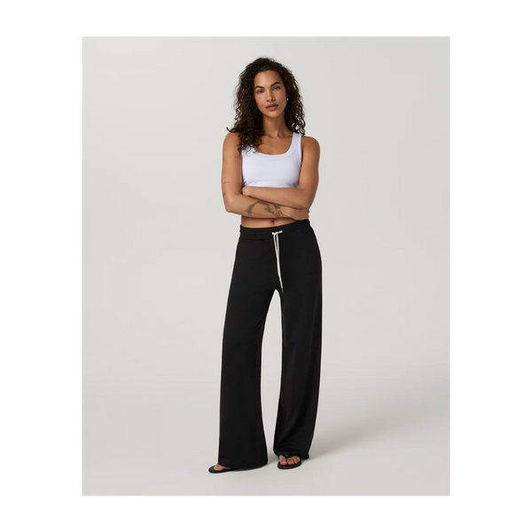 Vuori Women's Halo Essential Wideleg Pant Black Heather