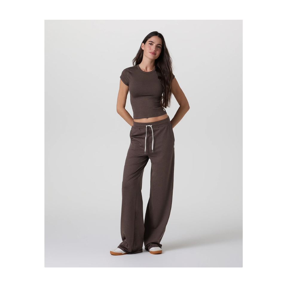 Vuori Women's Halo Essential Wideleg Pant Java Heather