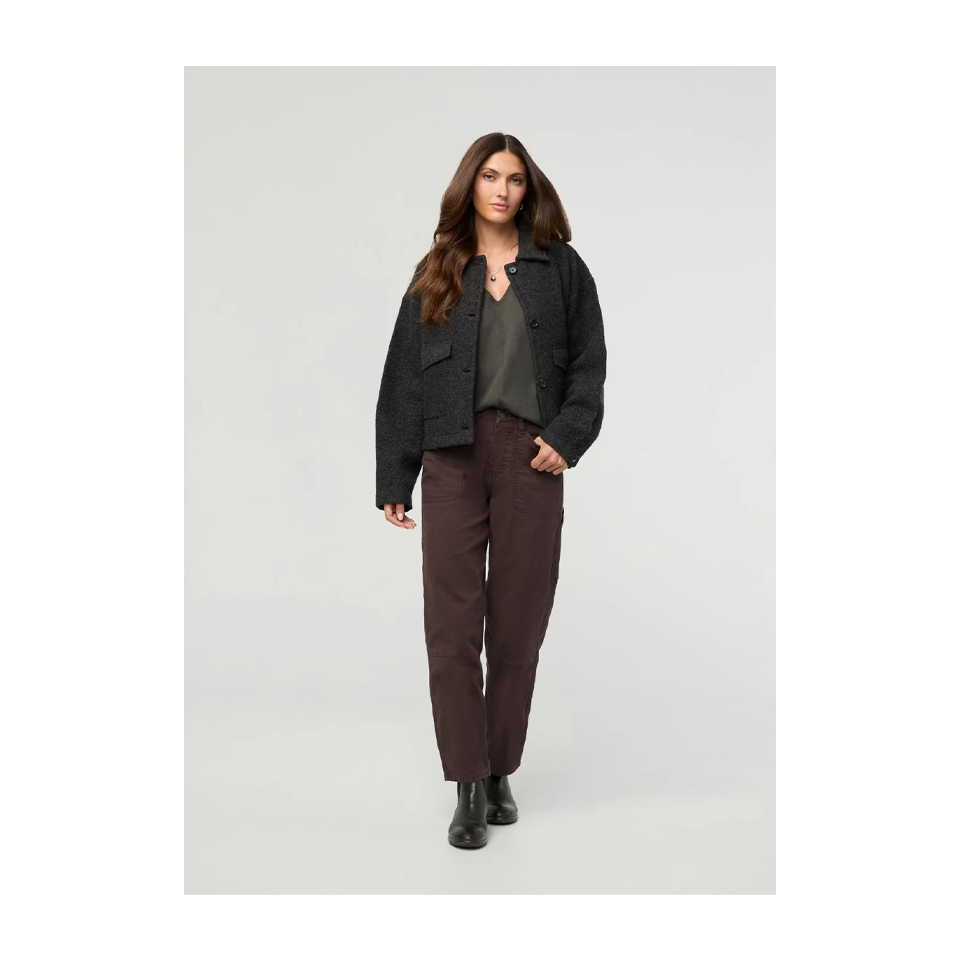 DUER Women's Stretch Canvas Utility Pant Garment Dye Espresso Main image