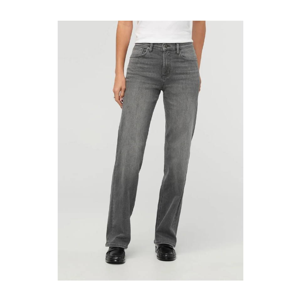 DUER Women's Performance Denim+ High Rise Straight Soft Grey