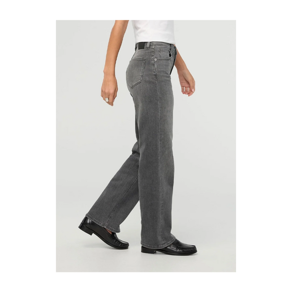 DUER Women's Performance Denim+ High Rise Straight Soft Grey