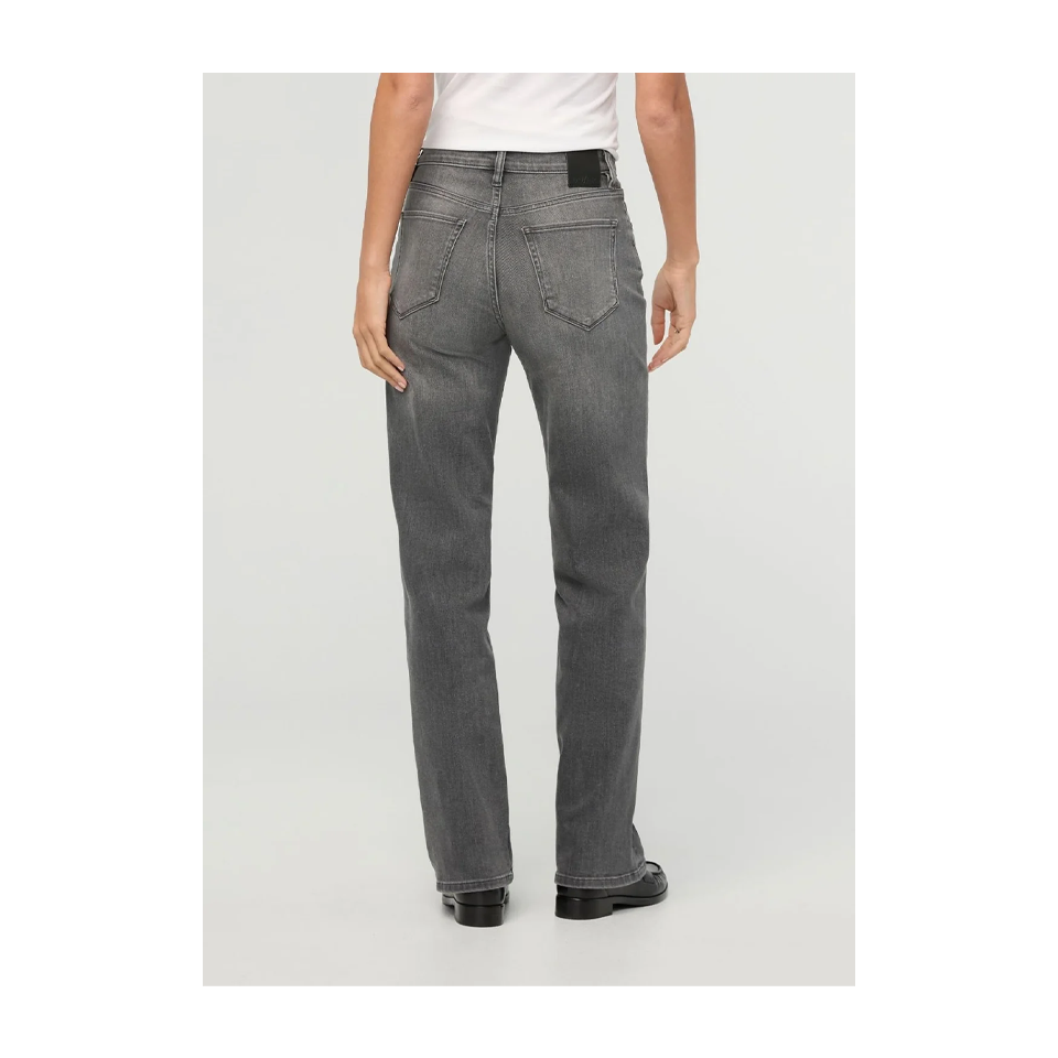 DUER Women's Performance Denim+ High Rise Straight Soft Grey