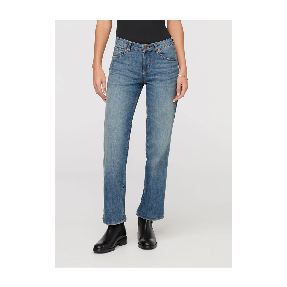 DUER Women's Performance Denim Mid Rise Straight Blue Ash Secondary image