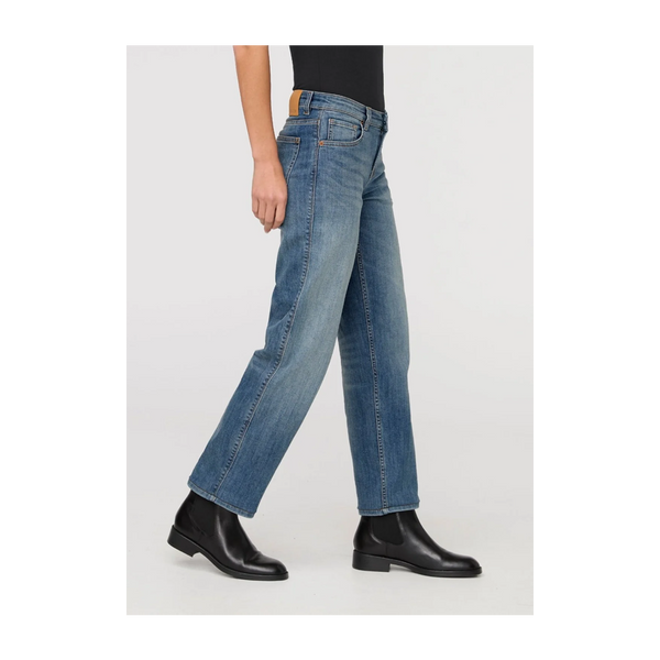 DUER Women's Performance Denim Mid Rise Straight Blue Ash