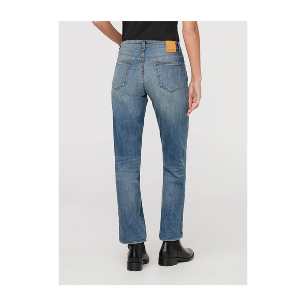 DUER Women's Performance Denim Mid Rise Straight Blue Ash