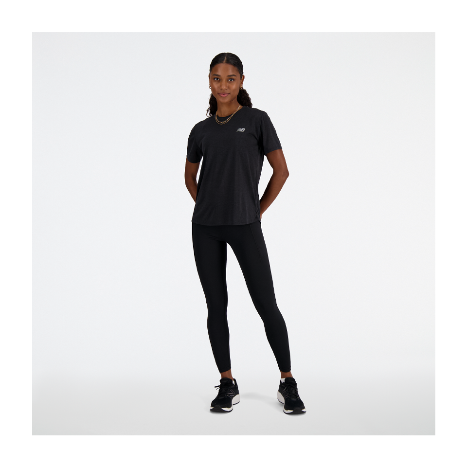 New Balance Women's Athletics T-Shirt Black Heather