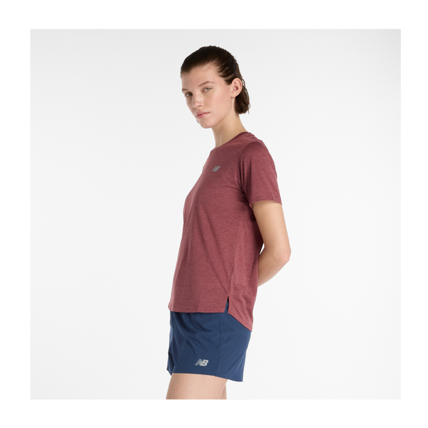 New Balance Women's Athletics T-Shirt Wash Burgundy Heather