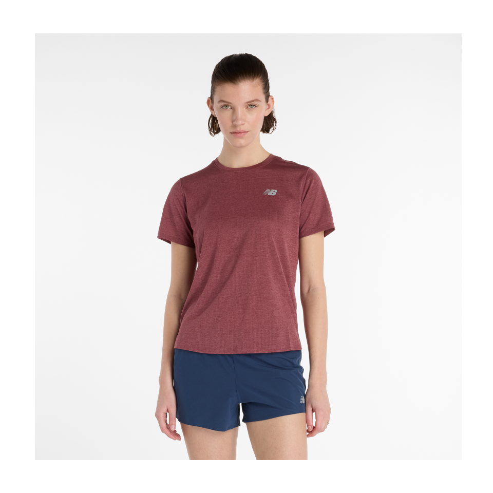 New Balance Women's Athletics T-Shirt Wash Burgundy Heather