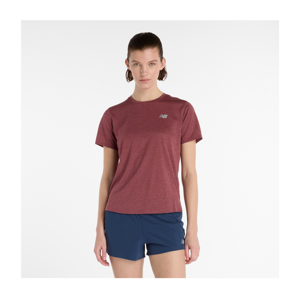 New Balance Women's Athletics T-Shirt Wash Burgundy Heather