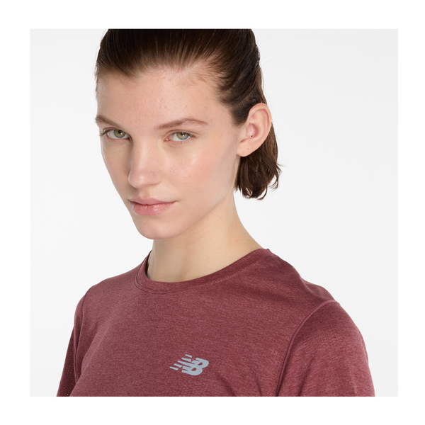 New Balance Women's Athletics T-Shirt Wash Burgundy Heather