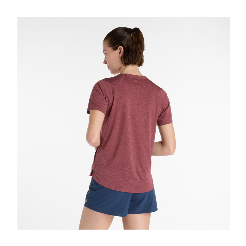 New Balance Women's Athletics T-Shirt Wash Burgundy Heather