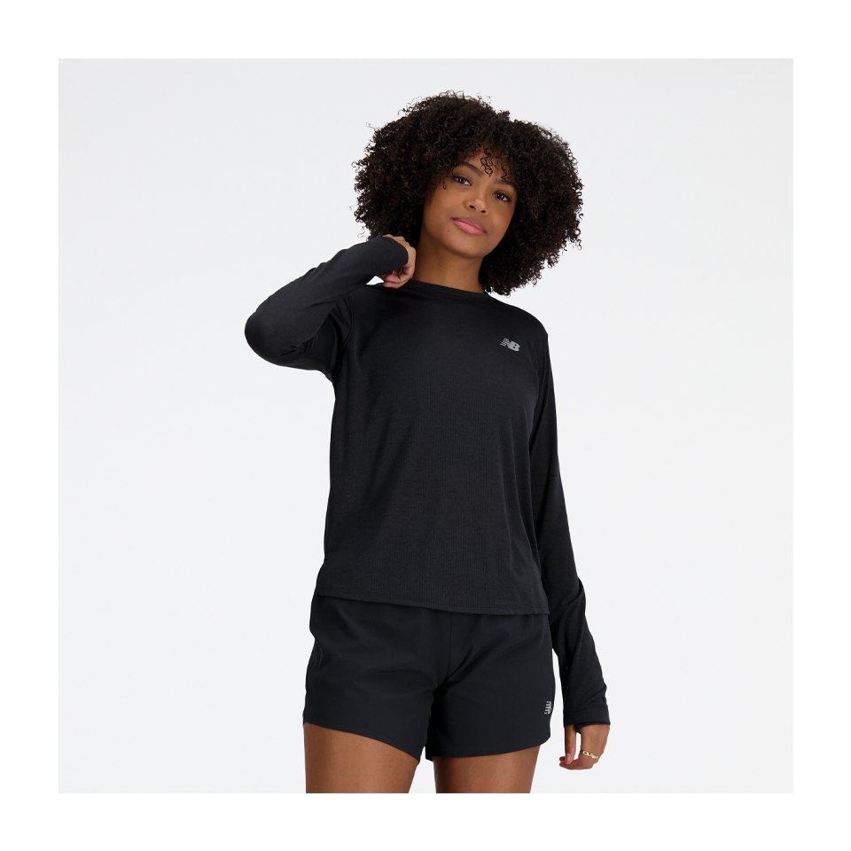 New Balance Women's Athletics Long Sleeve Black Heather Secondary image