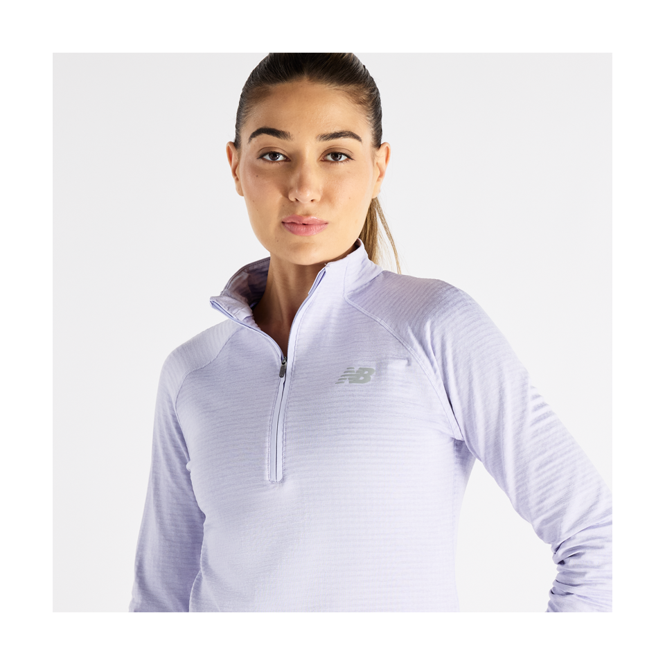 New Balance Women's RC Essential Heat Grid 1/2 Zip Smoked Violet