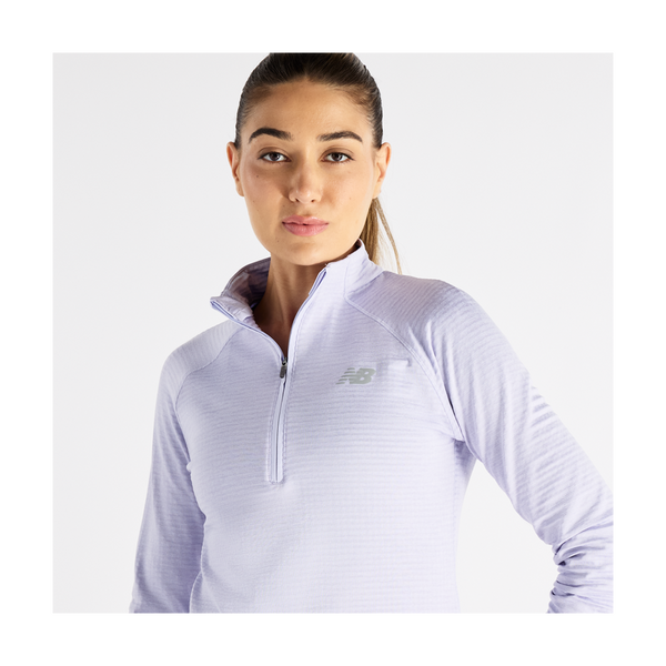 New Balance Women's RC Essential Heat Grid 1/2 Zip Smoked Violet