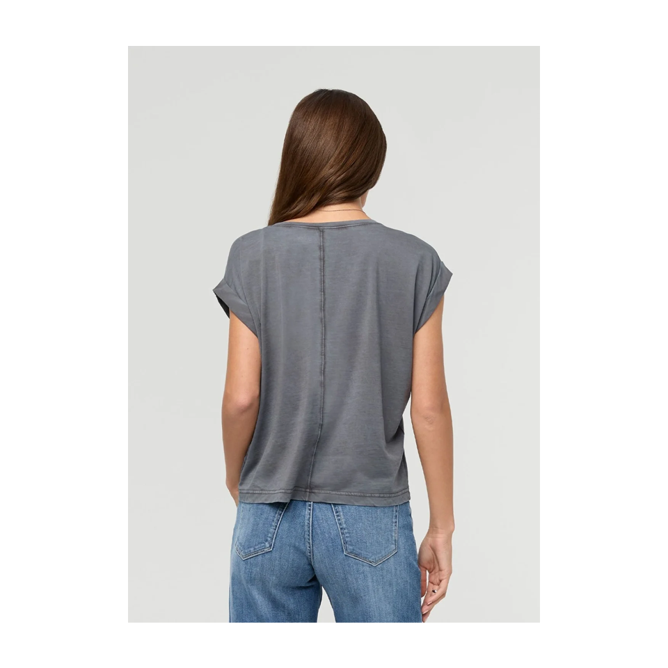 DUER Women's PurePima Dolman V-Neck Washed Grey