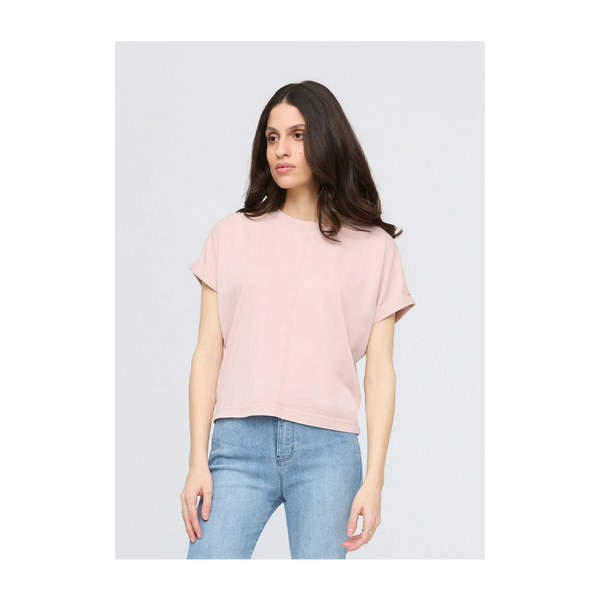 DUER Women's PurePima Vintage Dolman Tee Washed Soft Rose