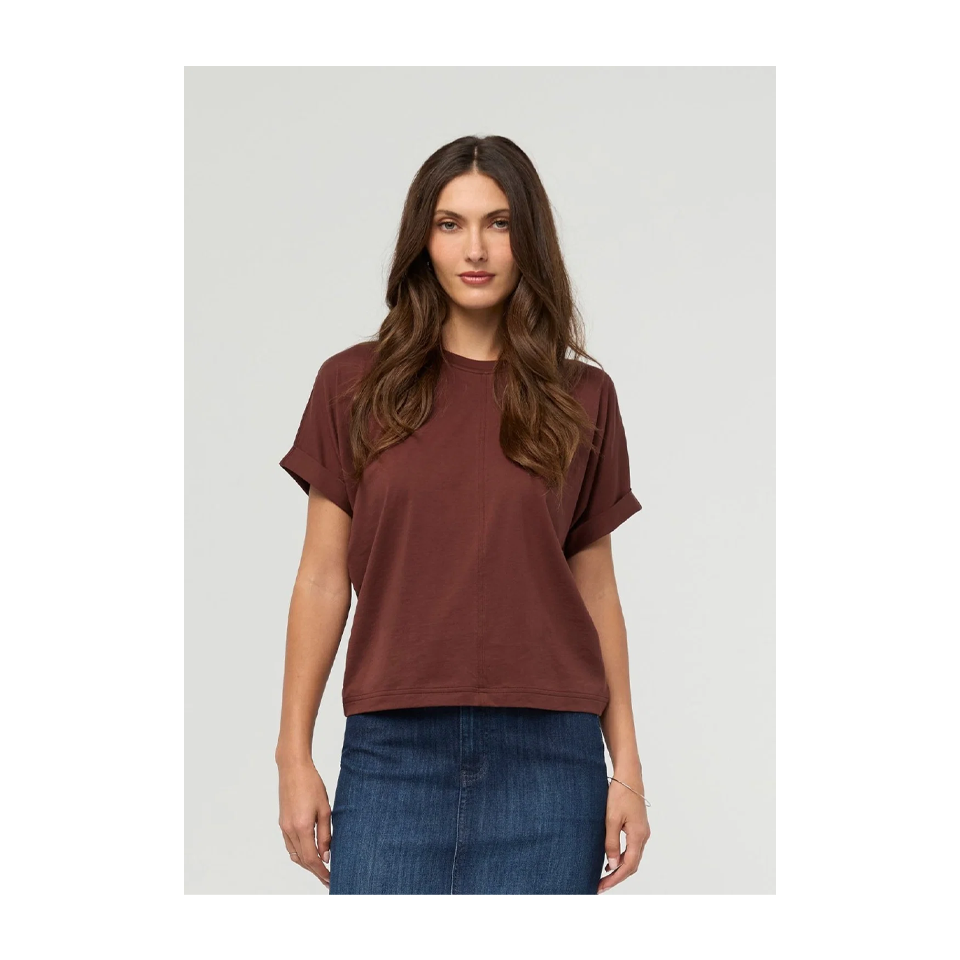 DUER Women's PurePima Dolman Tee Chestnut Main image