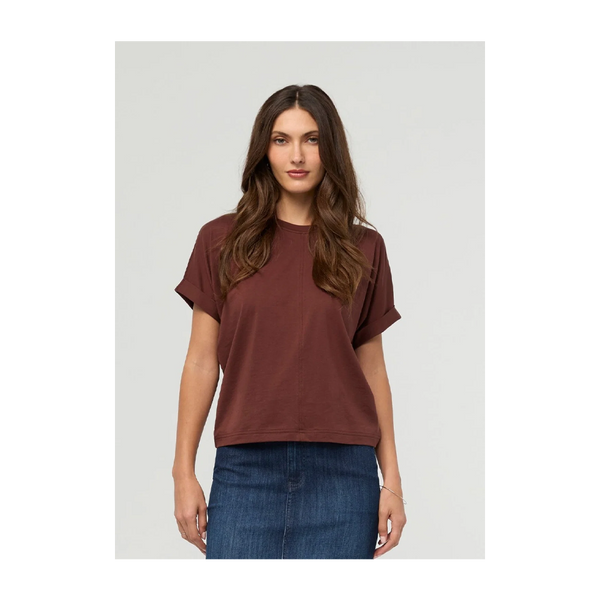 DUER Women's PurePima Dolman Tee Chestnut