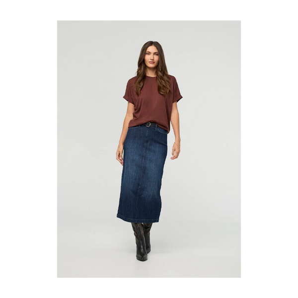 DUER Women's PurePima Dolman Tee Chestnut