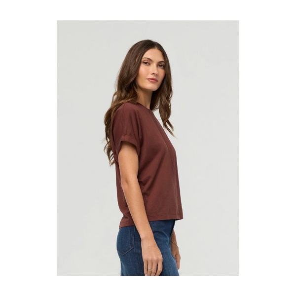 DUER Women's PurePima Dolman Tee Chestnut