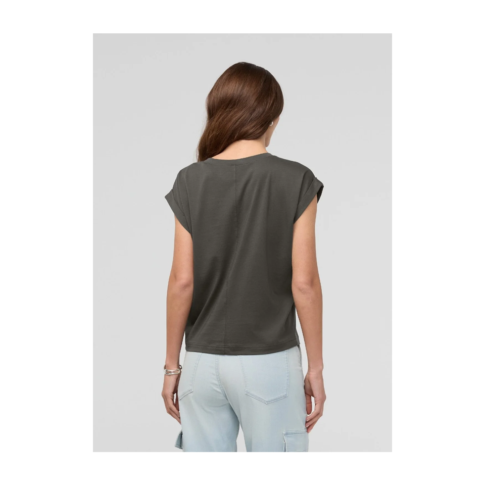 DUER Women's PurePima Dolman V-Neck Evergreen