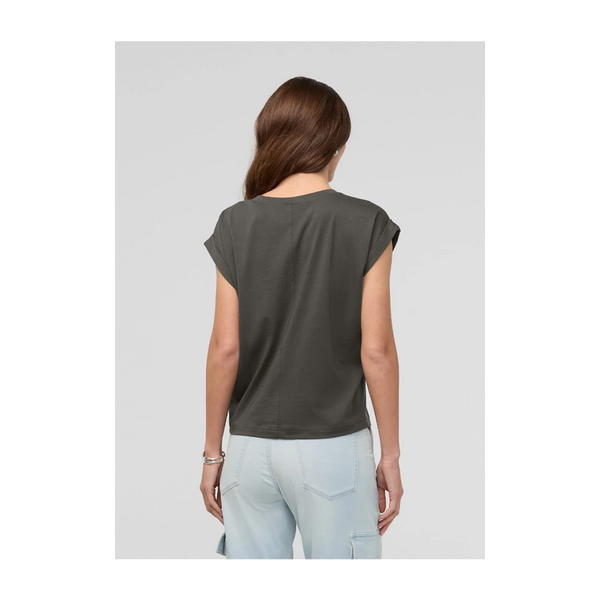 DUER Women's PurePima Dolman V-Neck Evergreen