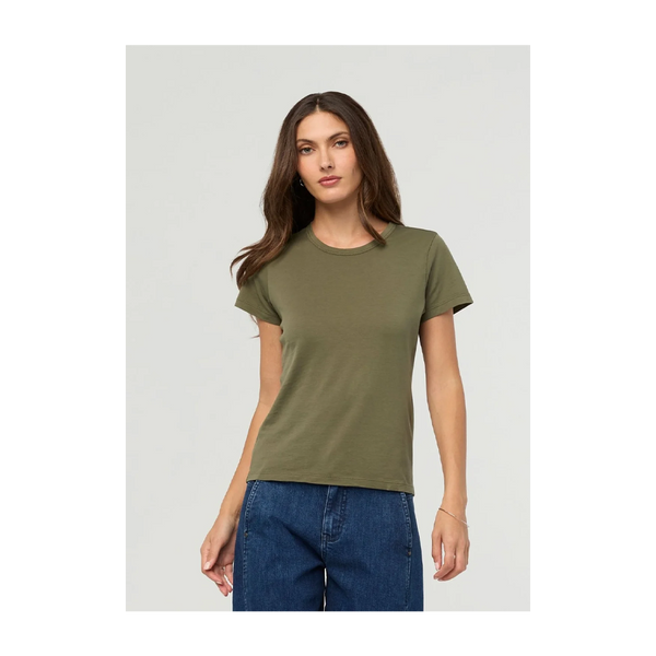 DUER Women's PurePima Slim Crew Kelp