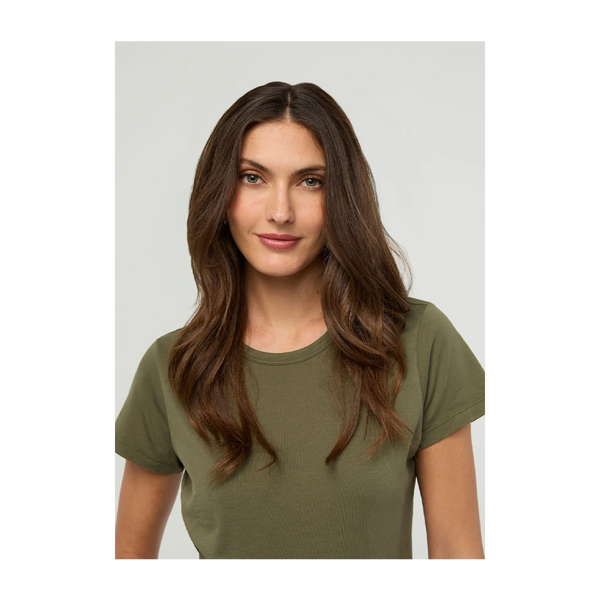 DUER Women's PurePima Slim Crew Kelp