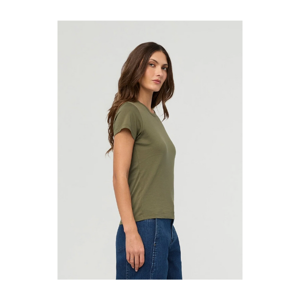 DUER Women's PurePima Slim Crew Kelp