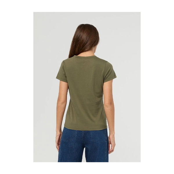 DUER Women's PurePima Slim Crew Kelp